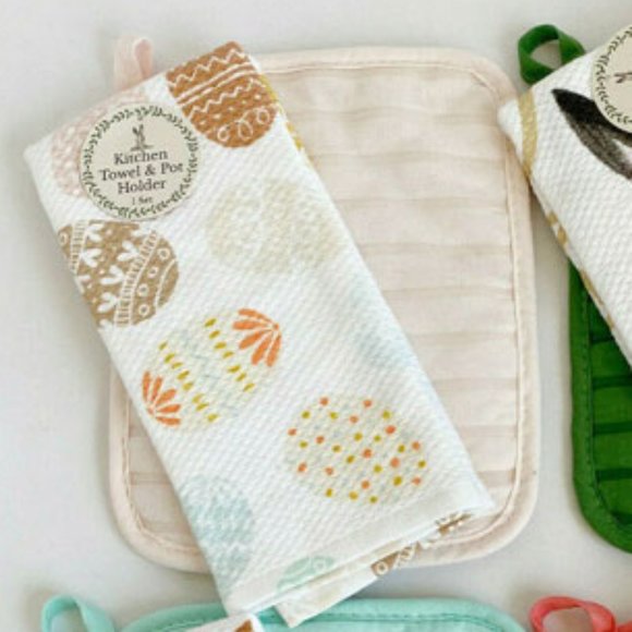 Kitchen Towel & Pot Holder Set Easter&Spring - Picture 4 of 5